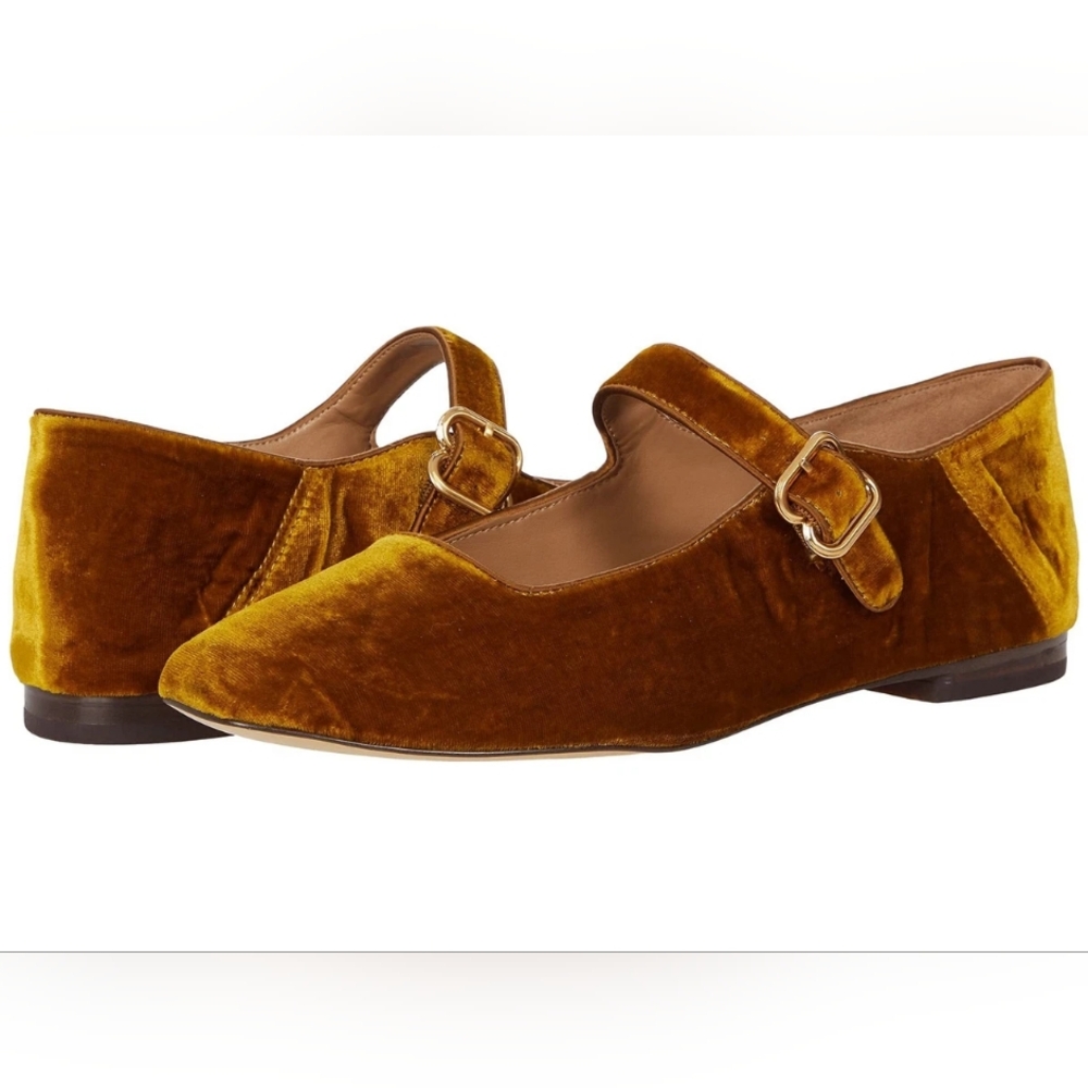 Sam Edelman Michaela Rust Velvet  Mary Jane Flats Size 7